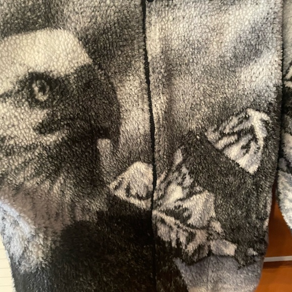 Vintage Frankenmuth Woolen Mill Fleece Jacket Hawk Mountains Medium - Picture 2 of 7